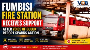 Fumbisi Fire Station Receives Support After Voice of Buluk Report Sparks Action: Funding Secured to Repair Grounded Water Tender